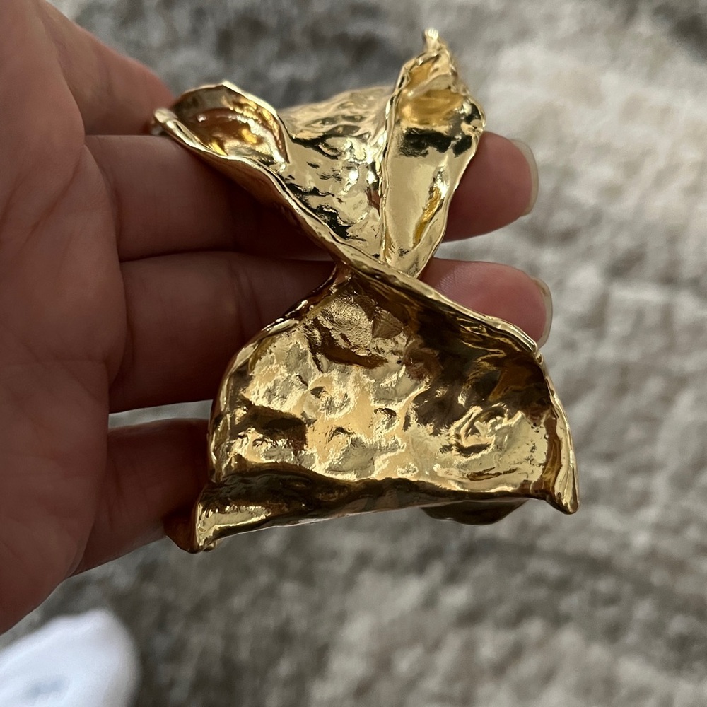 Gold Sculptural Cuff Bracelet
